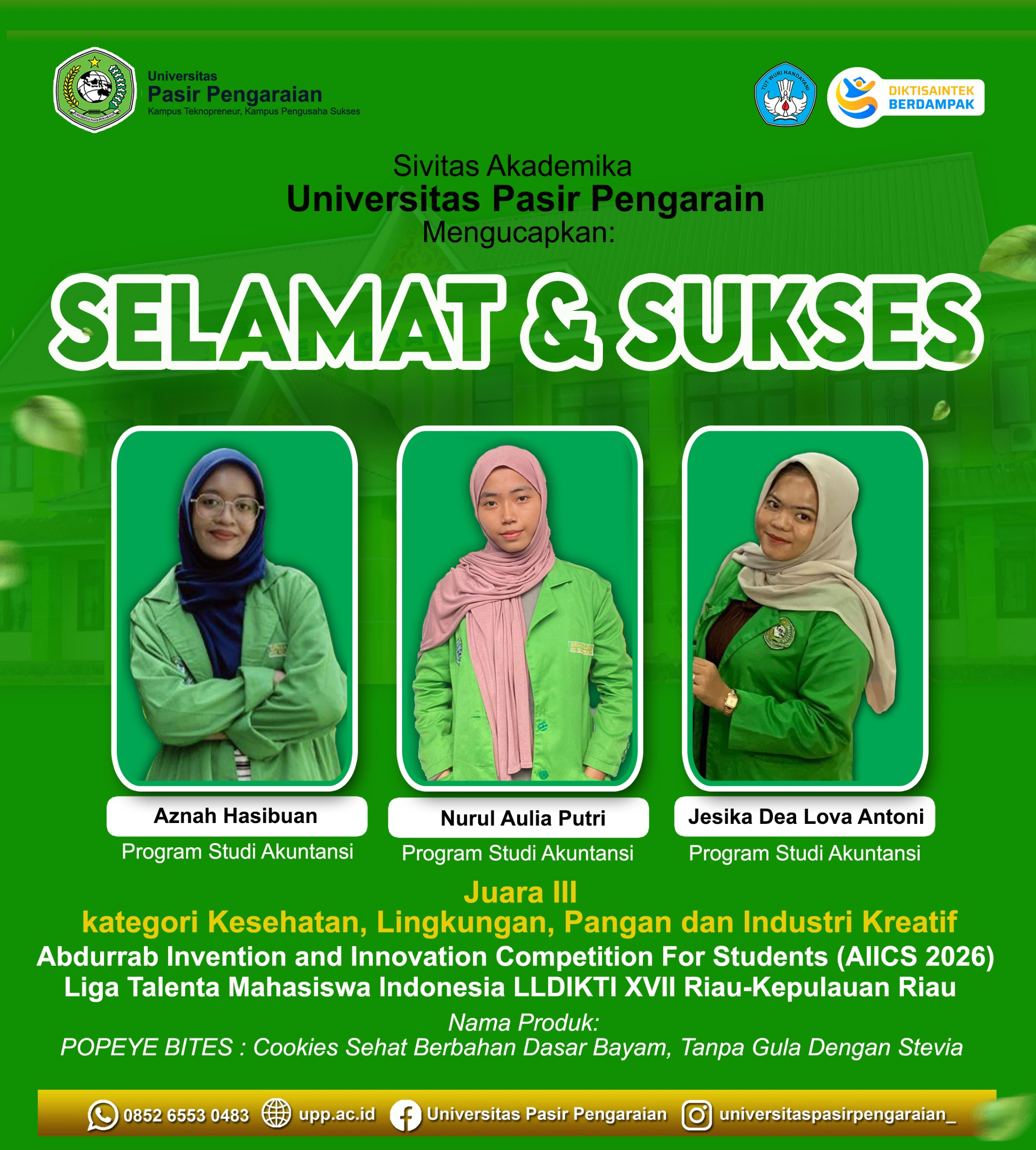 Bangga! Mahasiswa UPP Raih Juara III di Ajang AIICS 2026 Tingkat LLDIKTI XVII